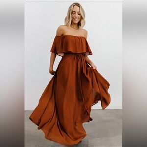 Baltic born Victoria off the shoulder dress in spice